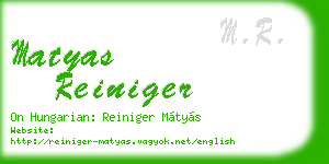 matyas reiniger business card